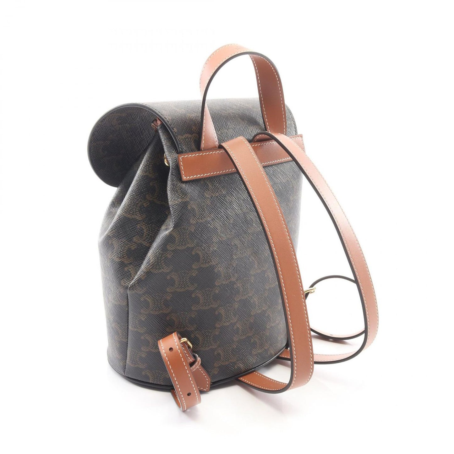 Celine Backpack Bonnie Trio Brown Canvas Leather — view 2