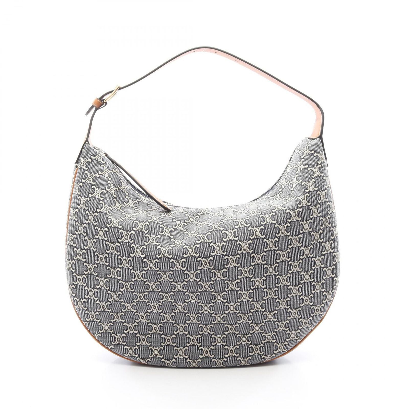 Celine Shoulder Bag Trio Lulu Large Gray Canvas Leather