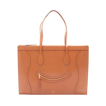 Celine Tote Flat Luggage Brown Leather