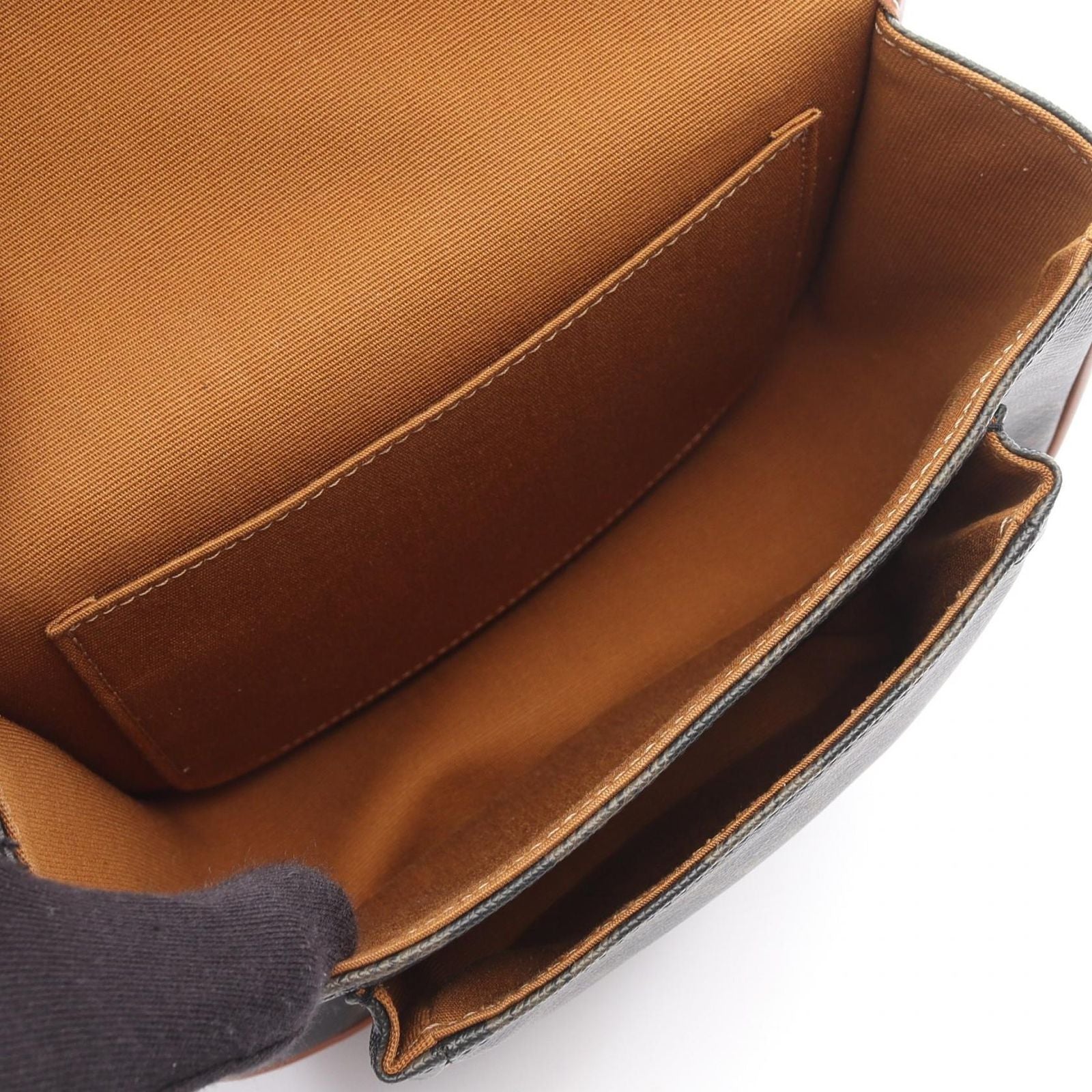 Celine Shoulder Bag Folco Trio Brown Canvas Leather — view 3