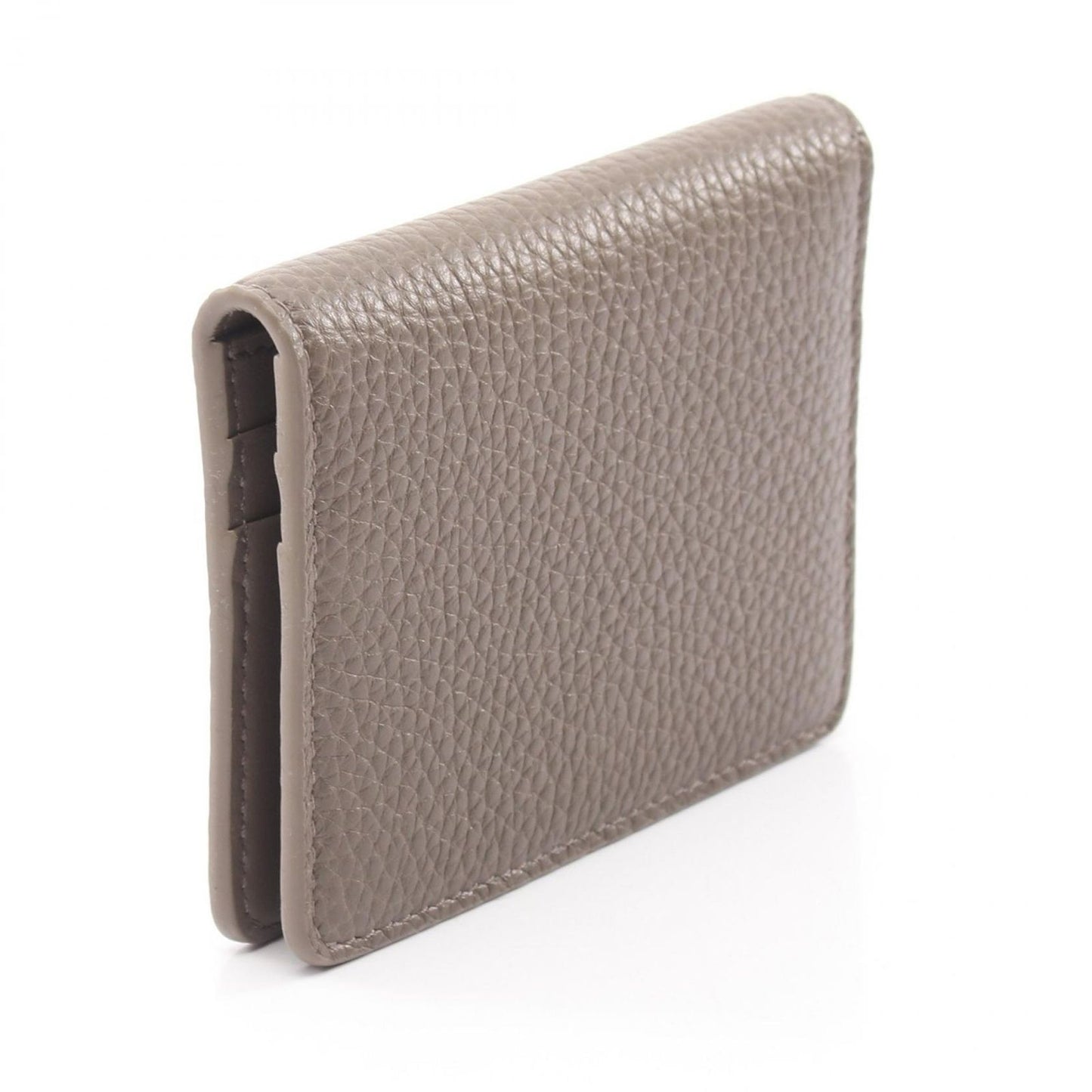Celine Card Case Bifold Holder Gray Leather — view 2