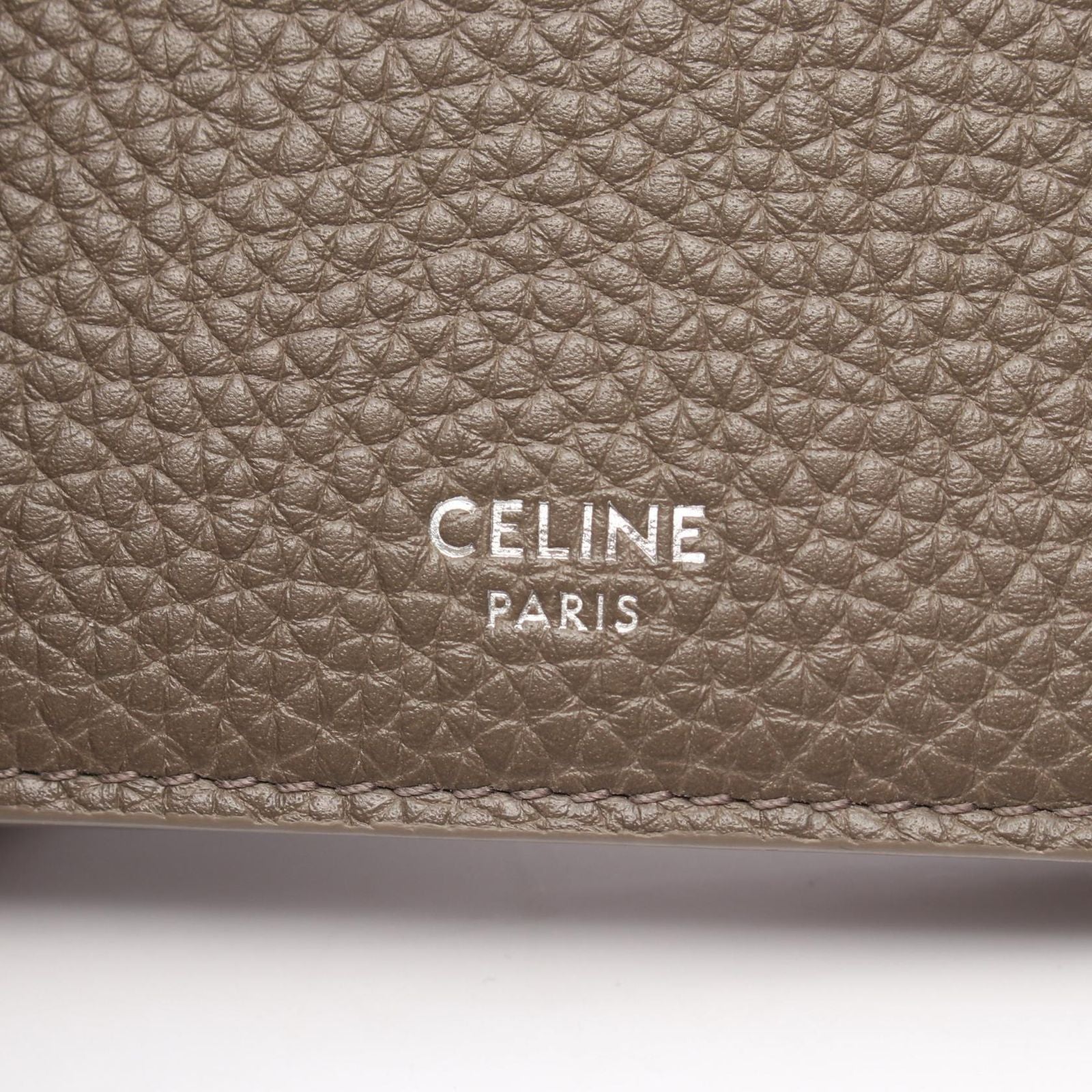 Celine Card Case Bifold Holder Gray Leather — view 4