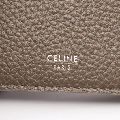 Celine Card Case Bifold Holder Gray Leather — view 4