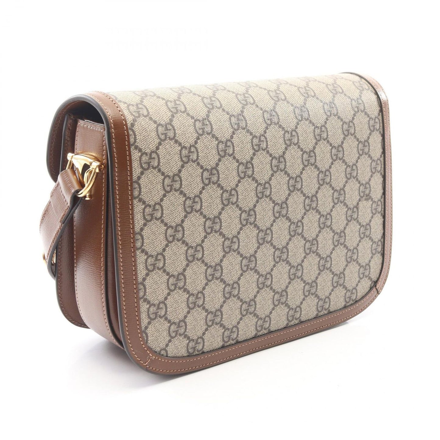 Gucci Shoulder Bag Horsebit GG Supreme Beige Canvas Leather — view 2