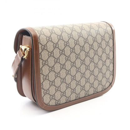 Gucci Shoulder Bag Horsebit GG Supreme Beige Canvas Leather — view 2