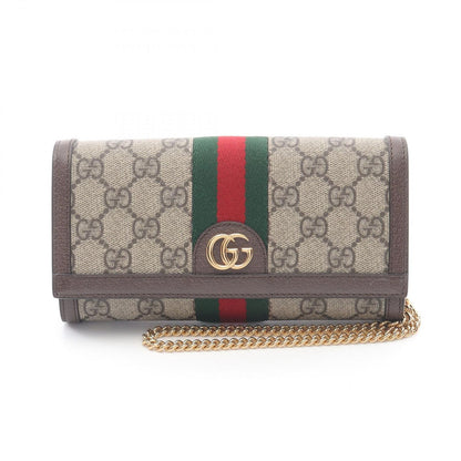 Gucci Shoulder Bag Ophidia GG Supreme Black Continental Wallet with Canvas