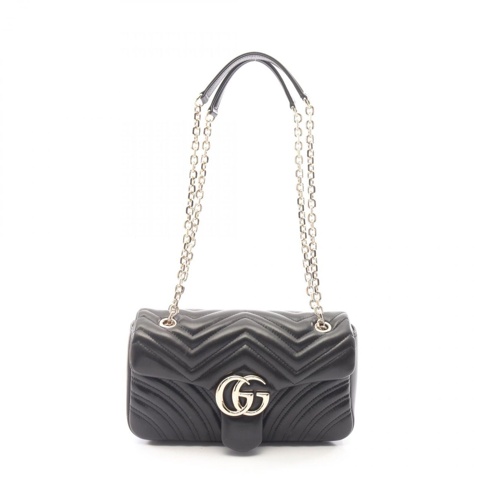 Gucci Shoulder Bag GG Marmont Black Leather