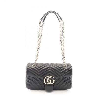 Gucci Shoulder Bag GG Marmont Black Leather