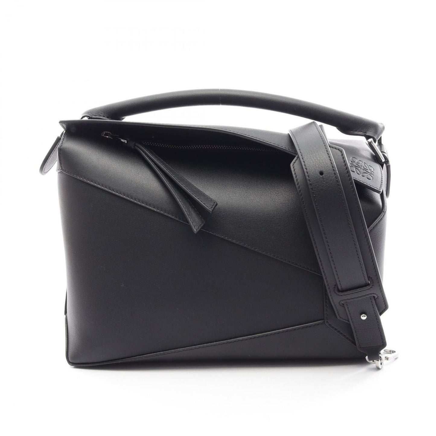 Loewe Handbag Puzzle Edge 2-Way Black Leather