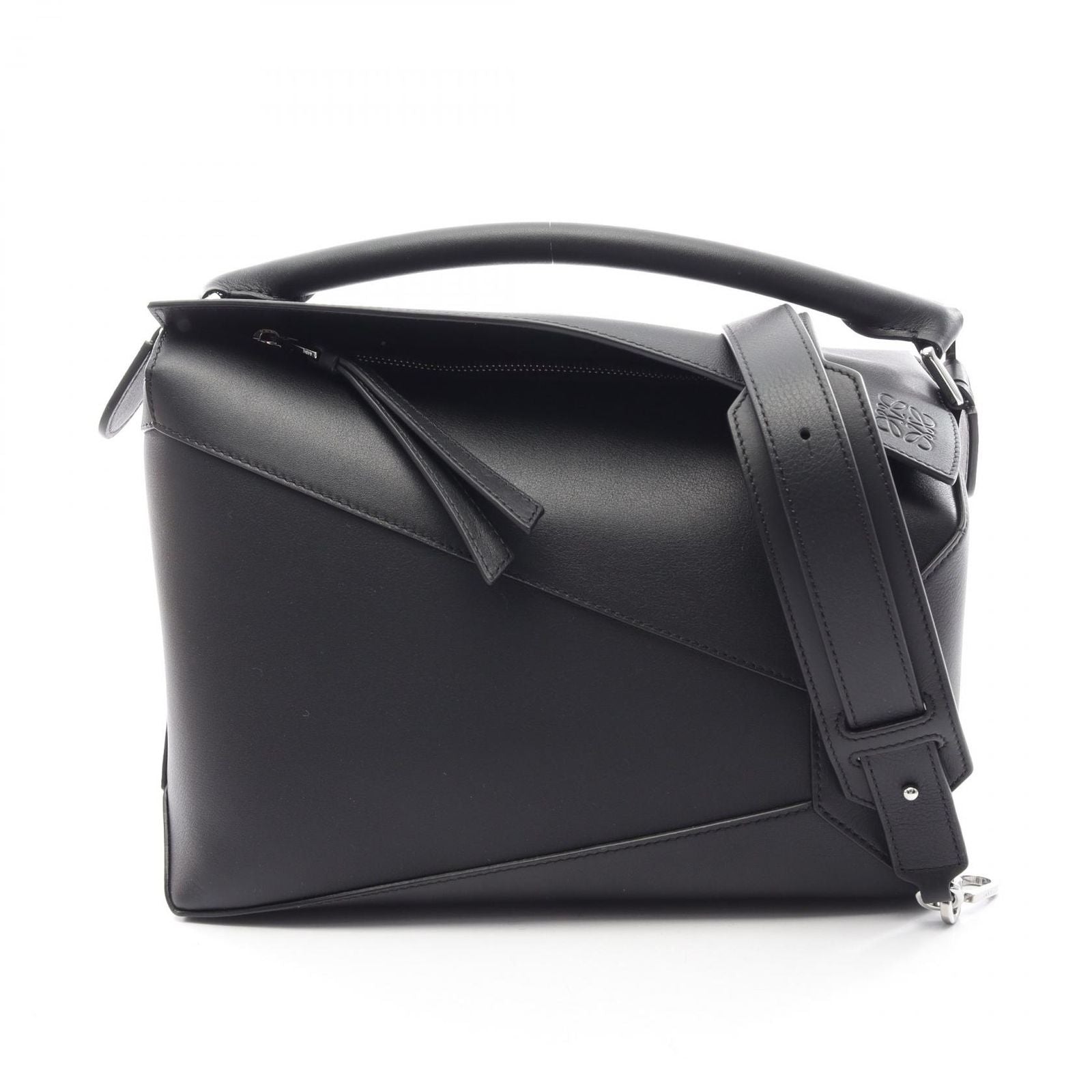 Loewe Handbag Puzzle Edge 2-Way Black Leather