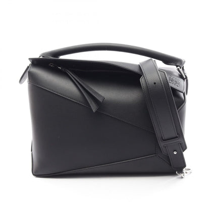 Loewe Handbag Puzzle Edge 2-Way Black Leather