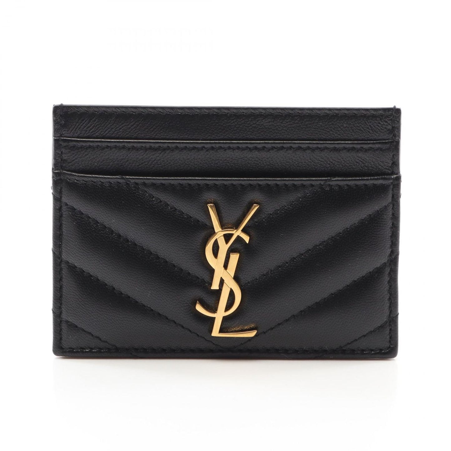 Saint Laurent Paris Card Case YSL Monogram Black Leather