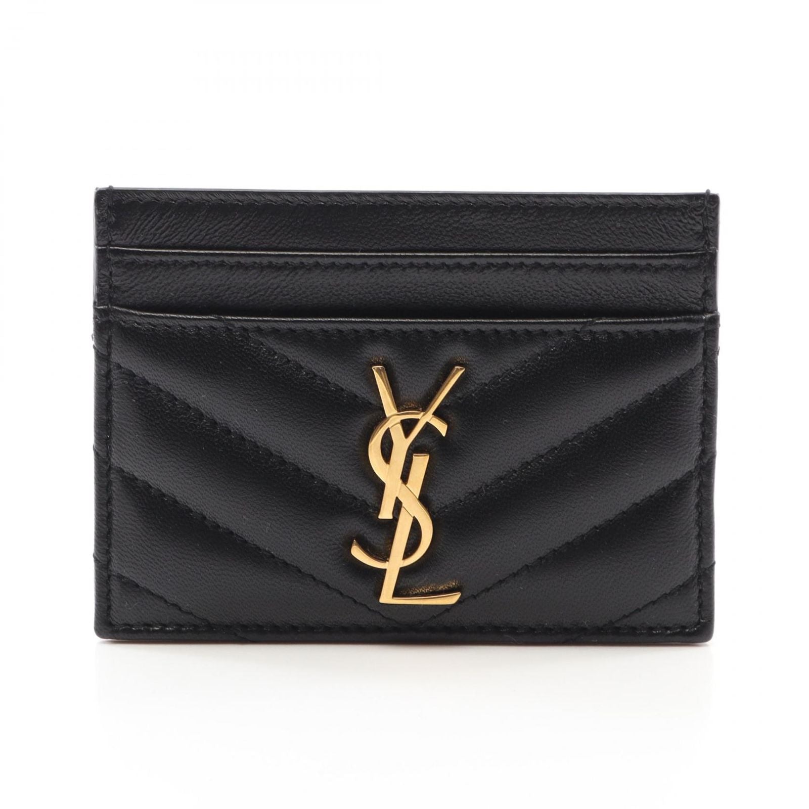 Saint Laurent Paris Card Case YSL Monogram Black Leather