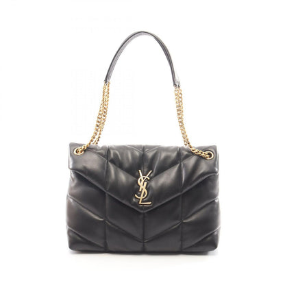 Saint Laurent Paris Shoulder Bag Lou Puffer Black Leather