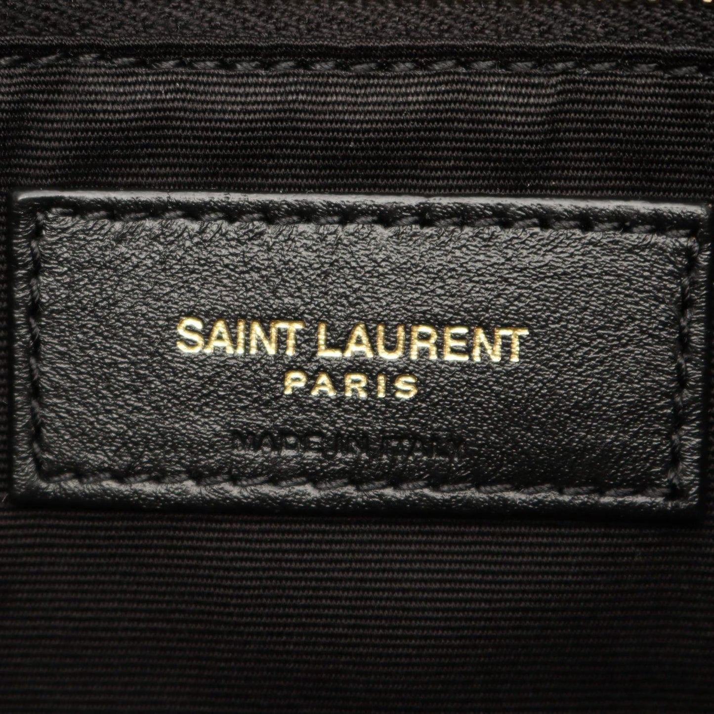 Saint Laurent Paris Shoulder Bag Lou Puffer Black Leather — view 4
