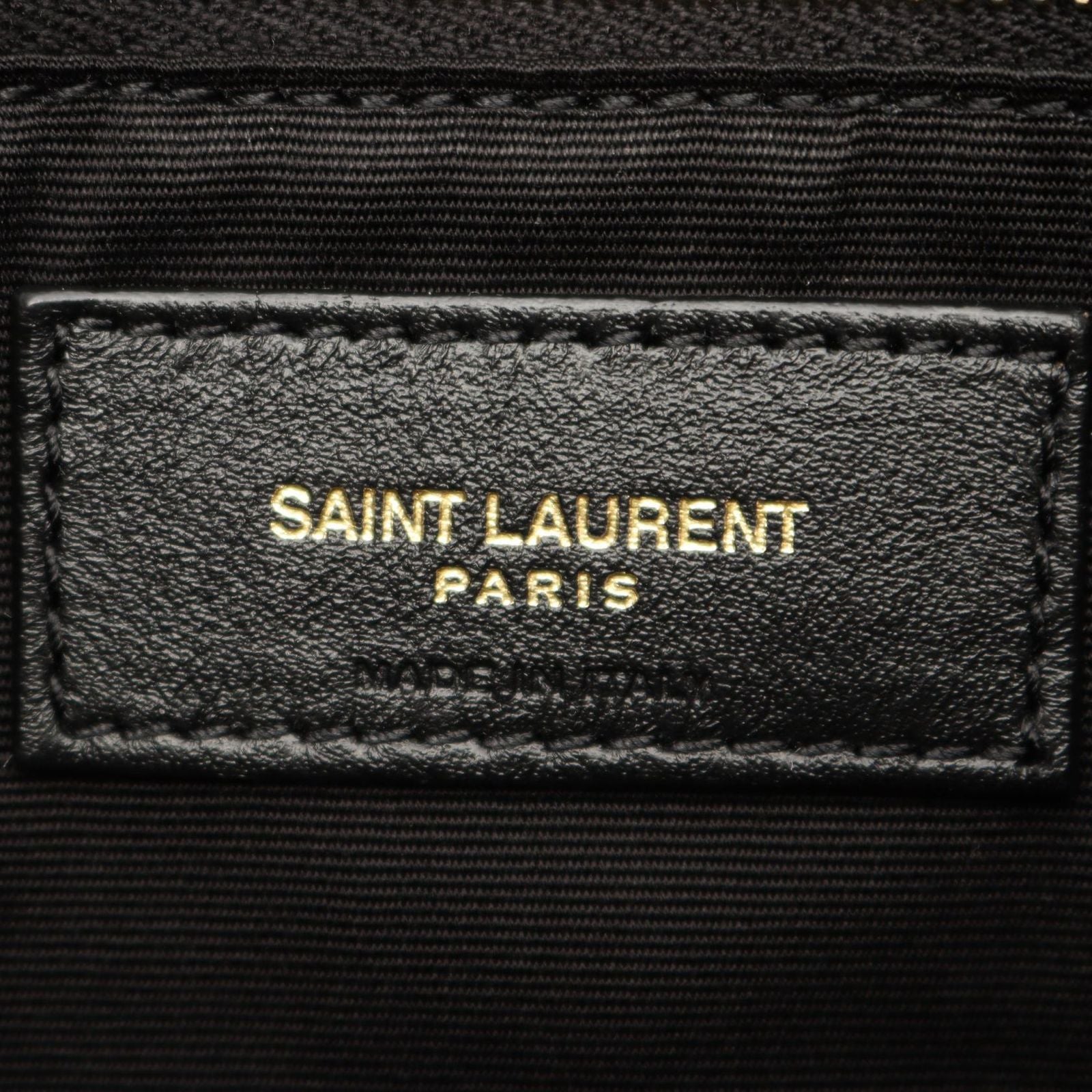Saint Laurent Paris Shoulder Bag Lou Puffer Black Leather — view 4