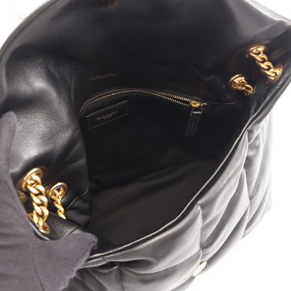 Saint Laurent Paris Shoulder Bag Lou Puffer Black Leather — view 3
