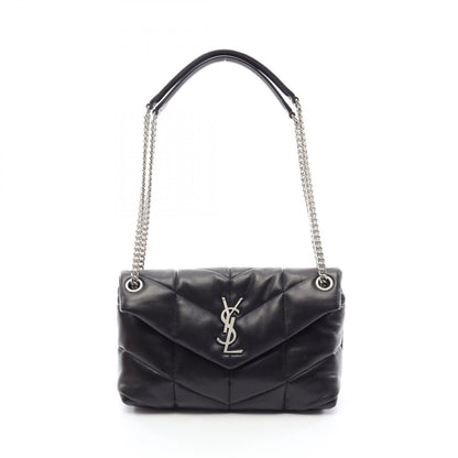Saint Laurent Paris Shoulder Bag Lou Puffer Black Leather