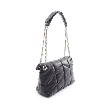 Saint Laurent Paris Shoulder Bag Lou Puffer Black Leather — view 2