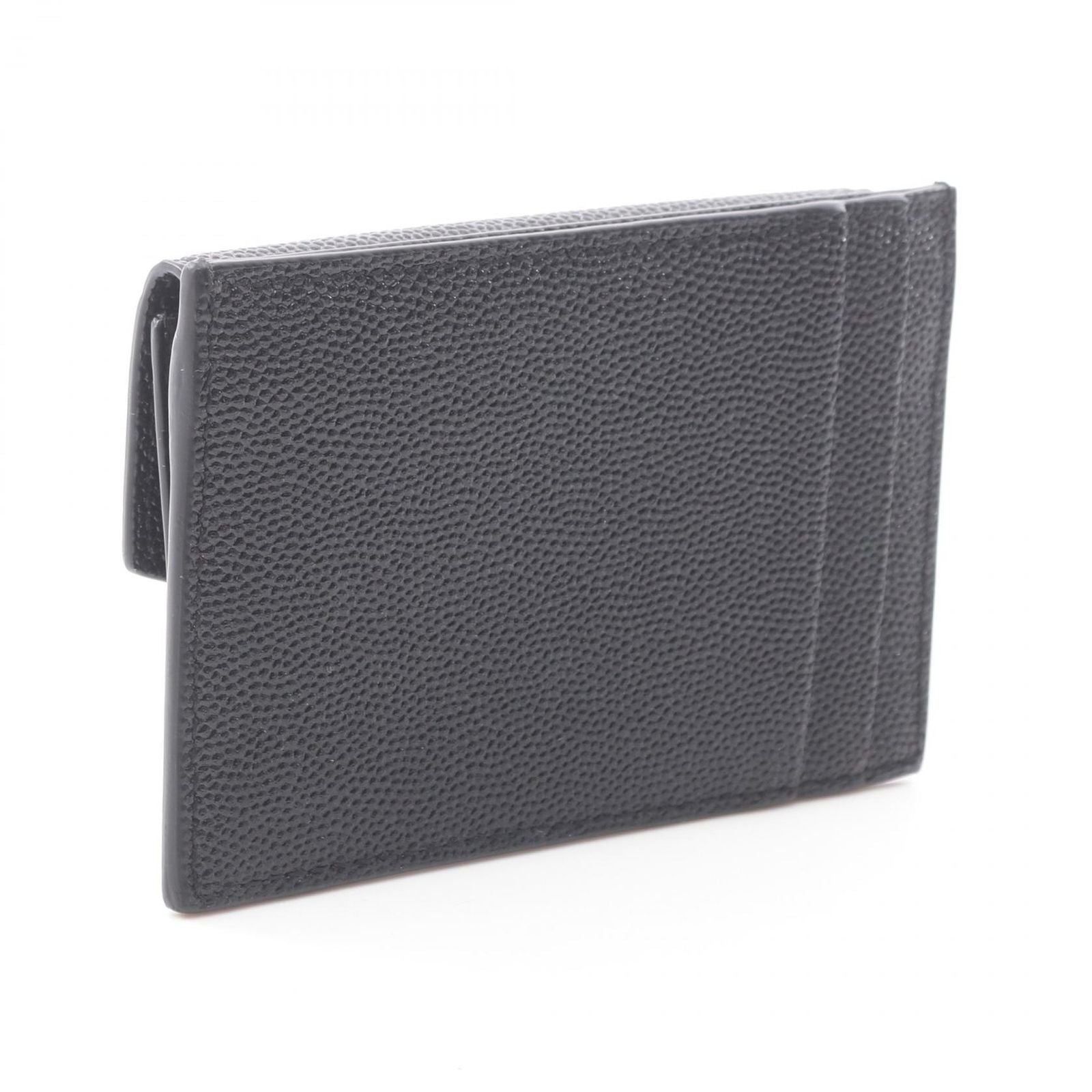 Saint Laurent Paris Card Case Cassandra Black Leather — view 2