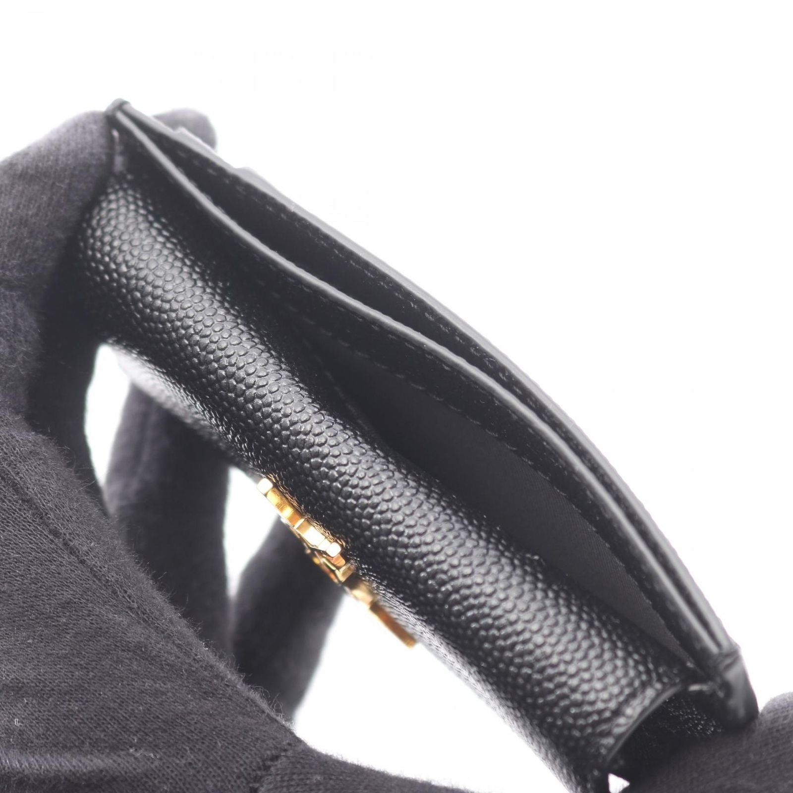 Saint Laurent Paris Card Case Cassandra Black Leather — view 4