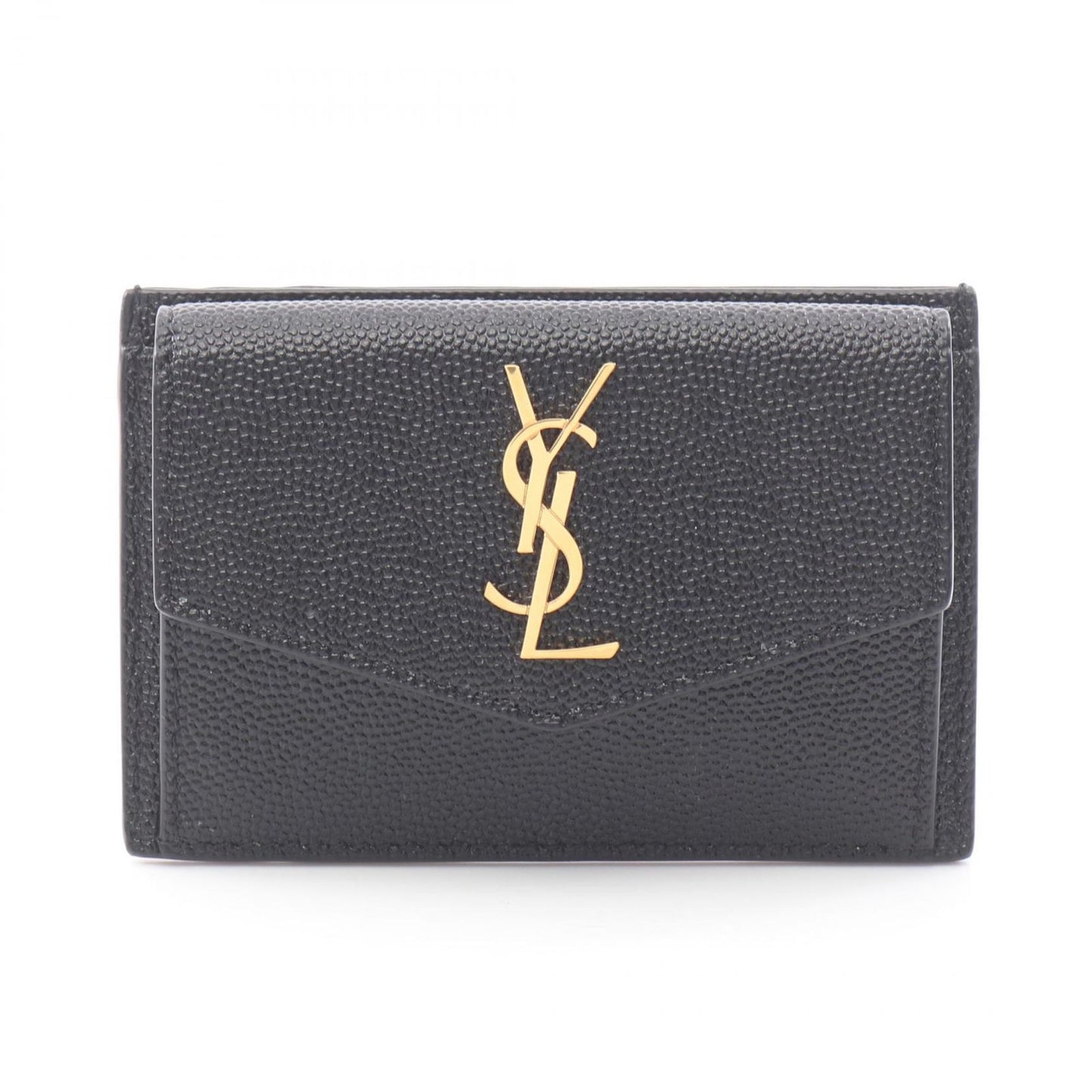 Saint Laurent Paris Card Case Cassandra Black Leather