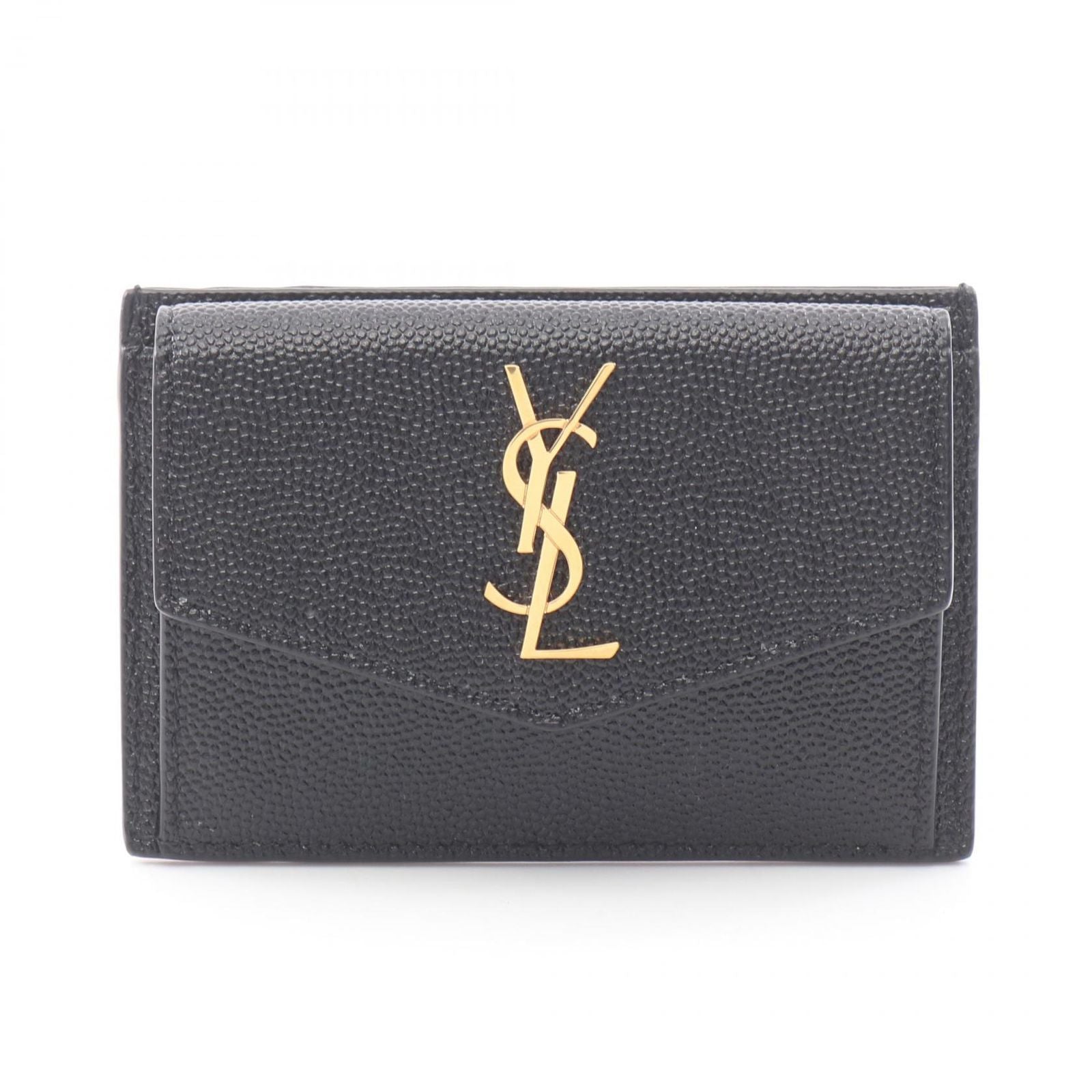 Saint Laurent Paris Card Case Cassandra Black Leather
