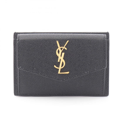 Saint Laurent Paris Card Case Cassandra Black Leather
