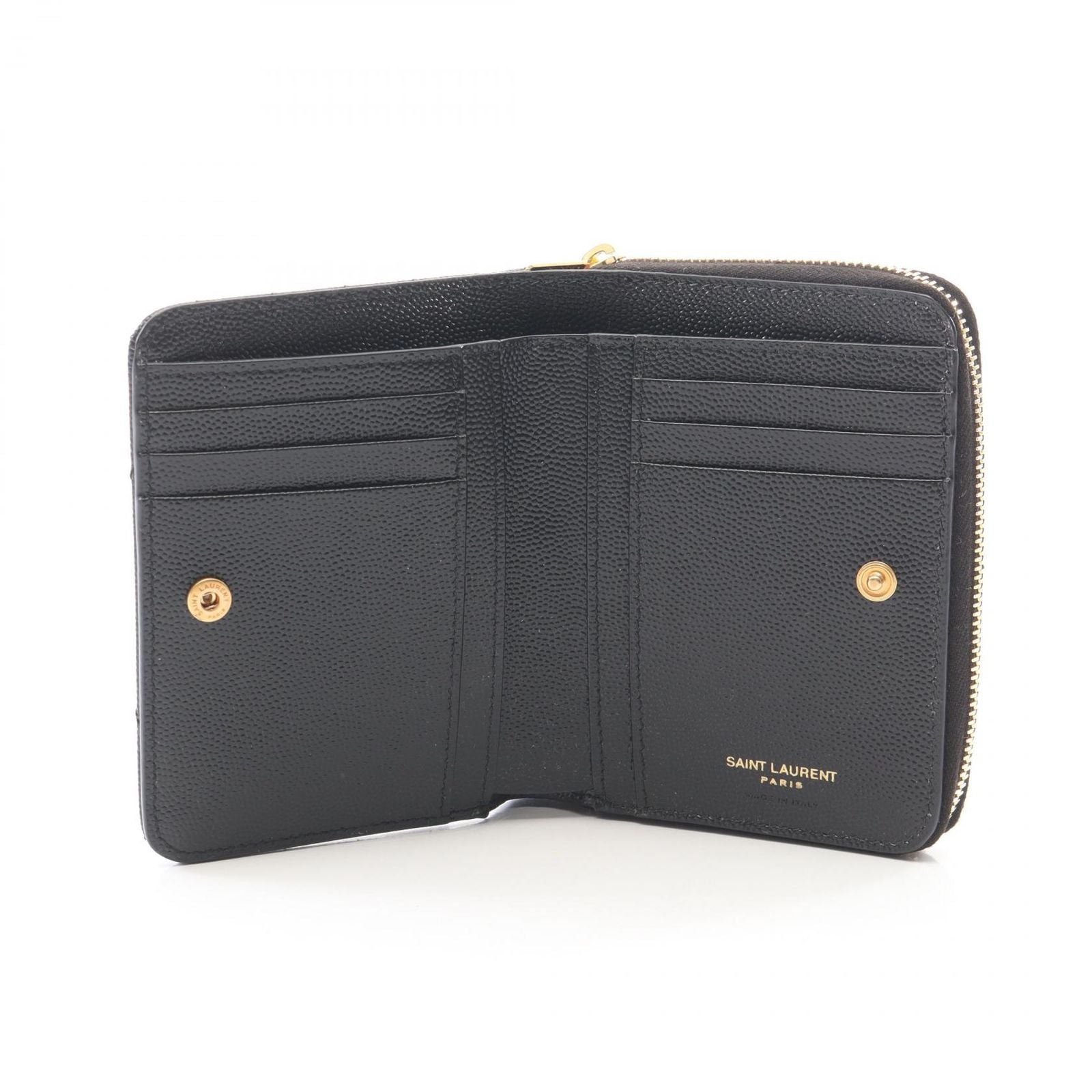 Saint Laurent Paris Bifold Wallet Monogram Black Leather — view 3