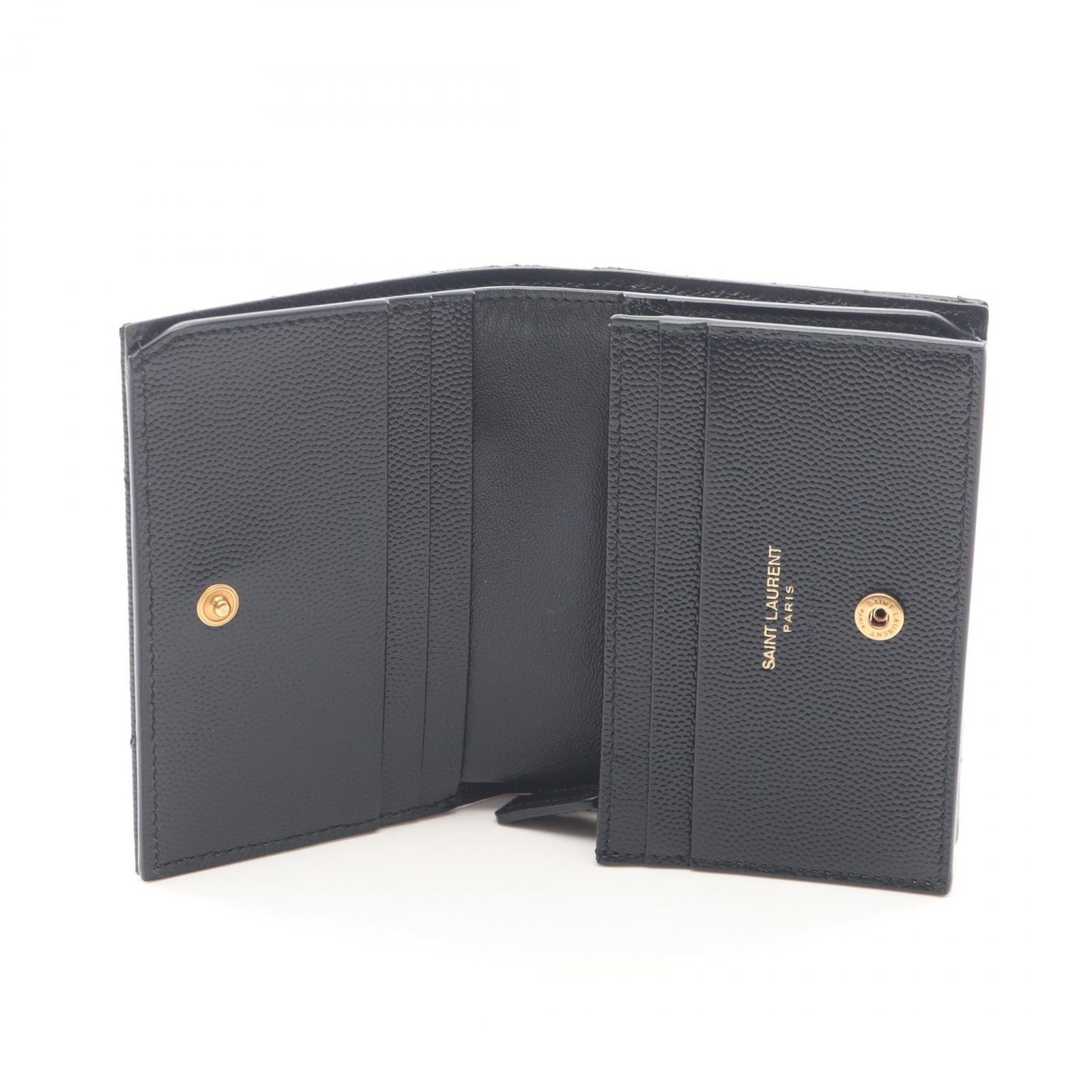 Saint Laurent Paris Bifold Wallet Monogram Black Leather — view 3