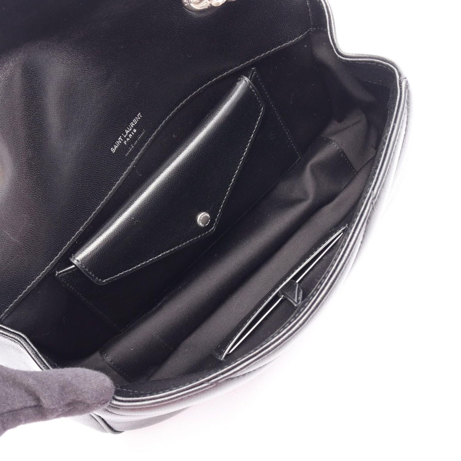 Saint Laurent Paris Shoulder Bag Loulou Small Black Leather — view 3