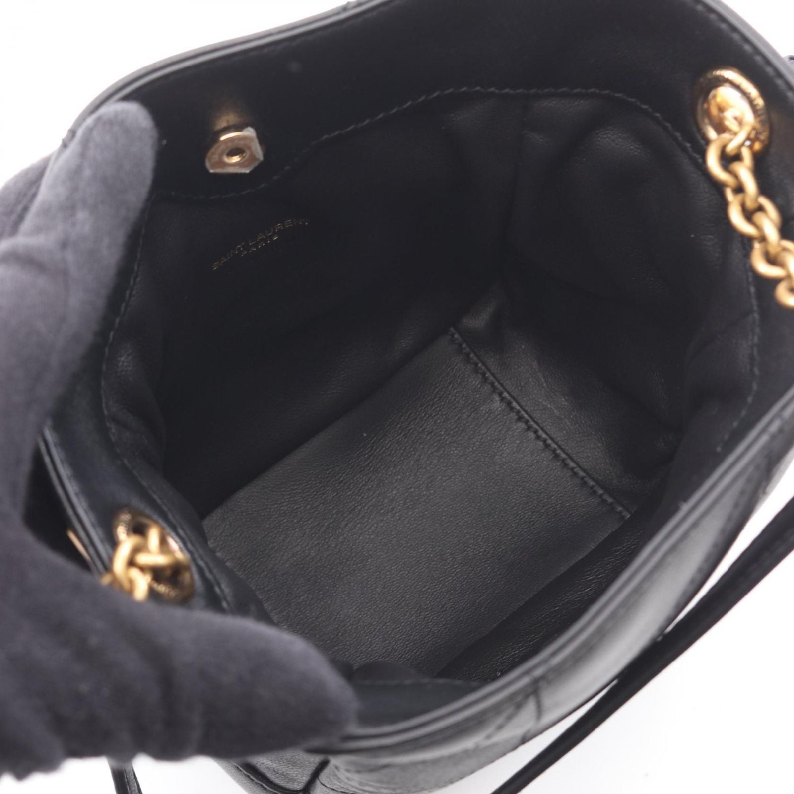 Saint Laurent Paris Shoulder Bag Jamie Mini Pouch Black Leather — view 3