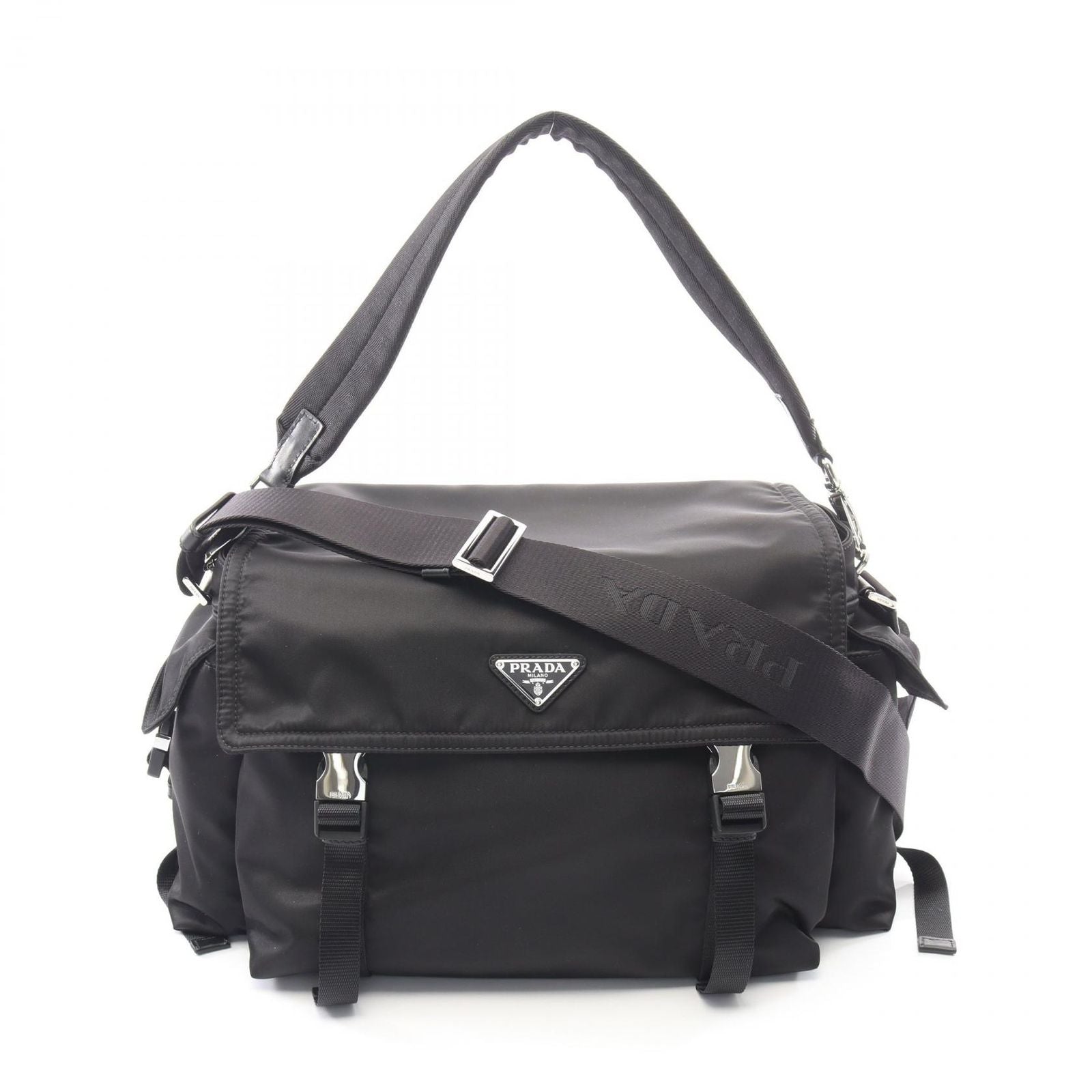Prada Shoulder Bag Explora Re-Nylon 2-Way Black Nylon