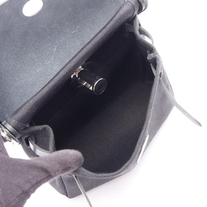 Hermes Shoulder Bag Herbag Zip Mini Black Canvas Leather — view 3