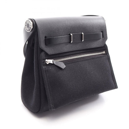 Hermes Shoulder Bag Herbag Zip Mini Black Canvas Leather — view 2
