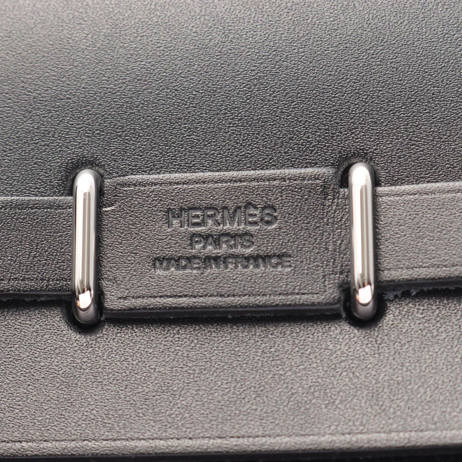 Hermes Shoulder Bag Herbag Zip Mini Black Canvas Leather — view 4