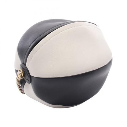 Chanel Shoulder Bag Beach Ball Black White Leather Chain — view 2