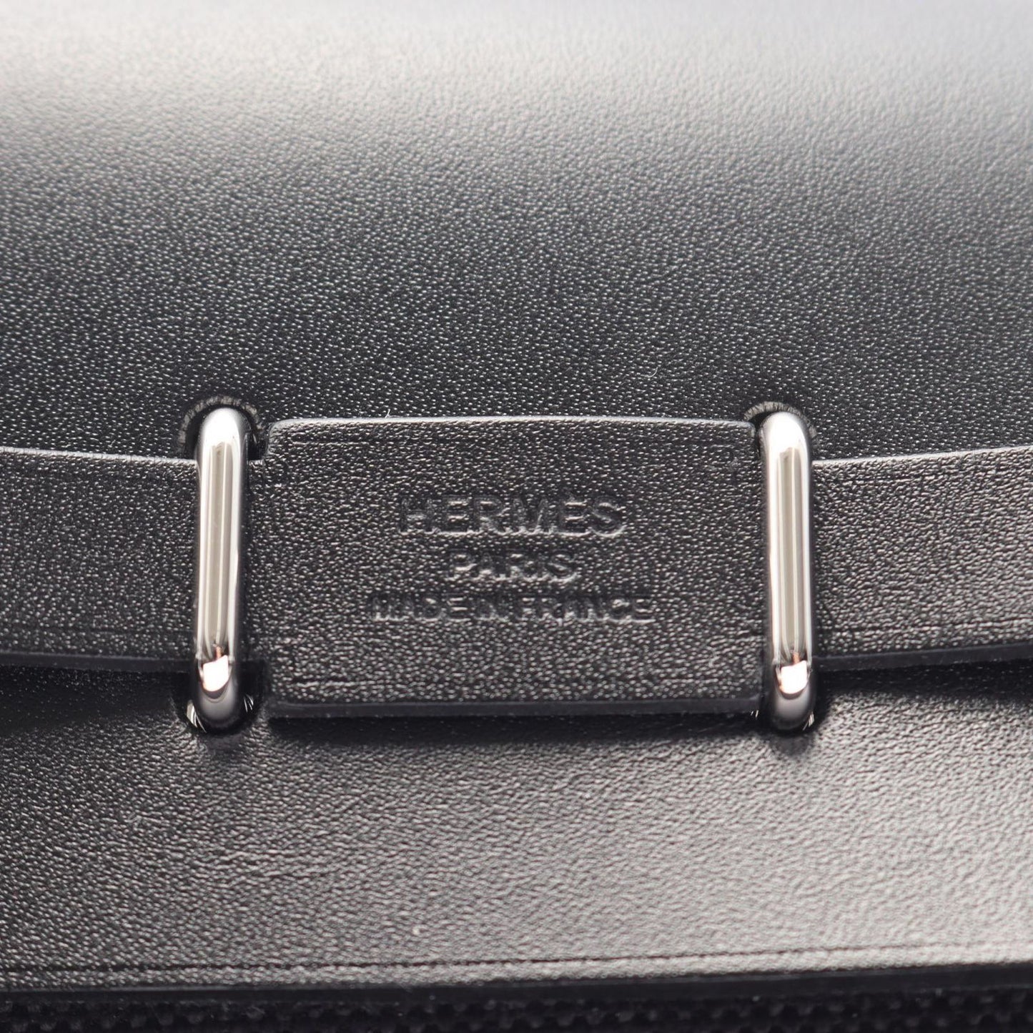 Hermes Shoulder Bag Herbag Zip Mini Black Canvas Leather — view 4