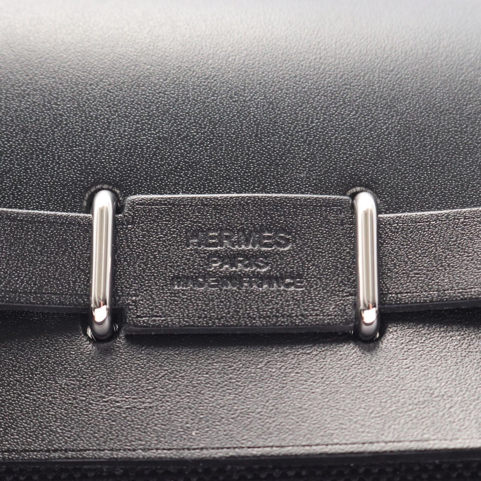 Hermes Shoulder Bag Herbag Zip Mini Black Canvas Leather — view 4