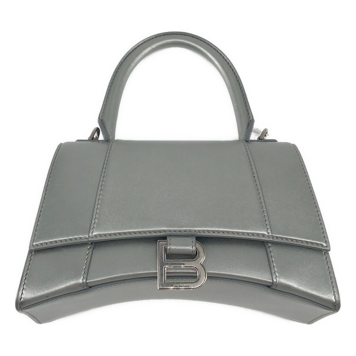 Balenciaga Hourglass 2-Way Small Shoulder Bag Silver
