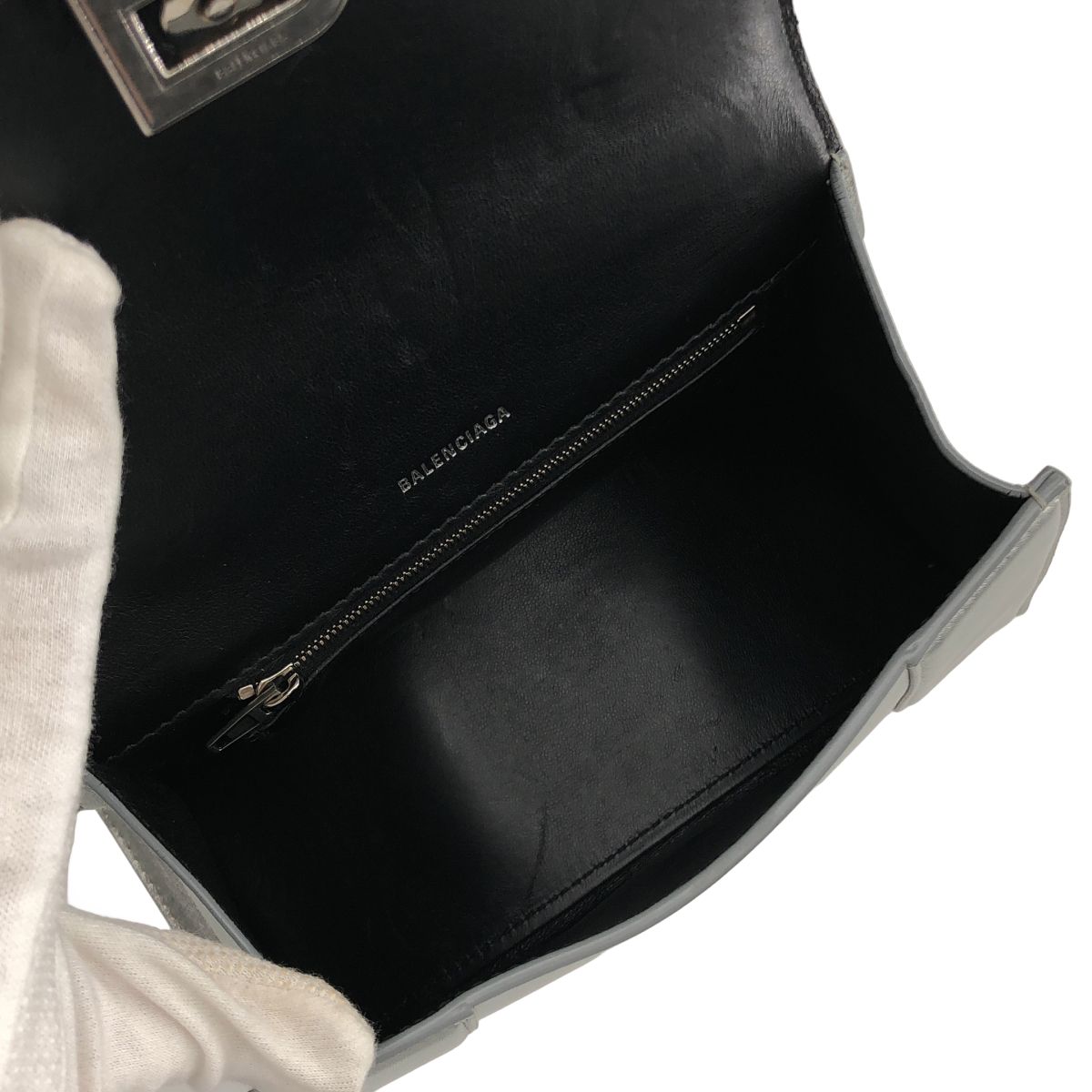 Balenciaga Hourglass 2-Way Small Shoulder Bag Silver — view 4