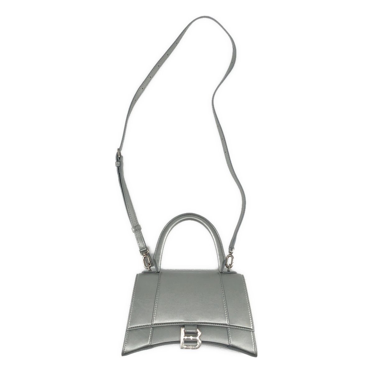 Balenciaga Hourglass 2-Way Small Shoulder Bag Silver — view 3
