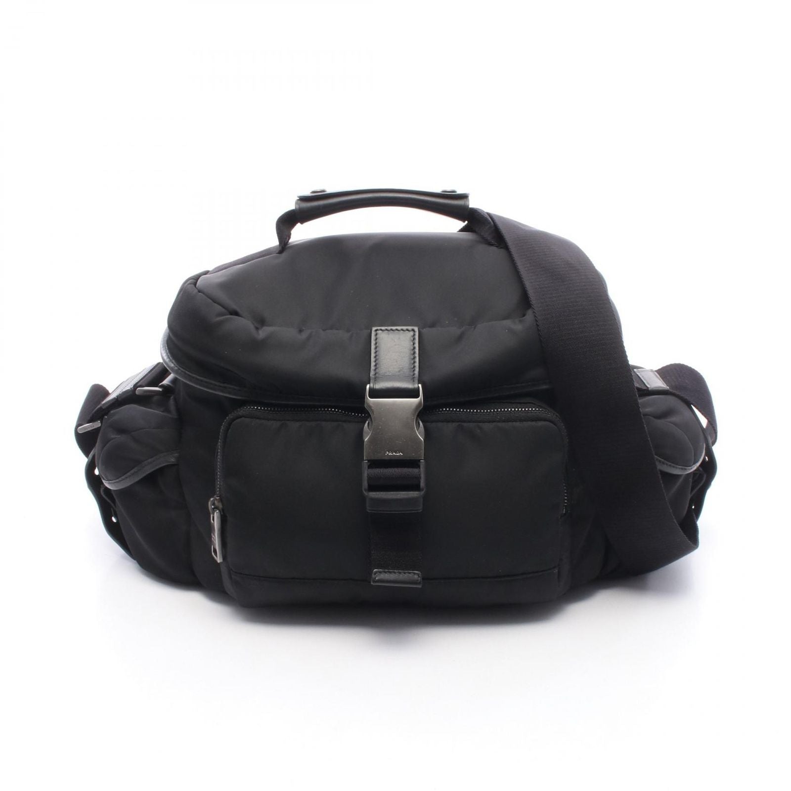 Prada Shoulder Bag Black Nylon Leather