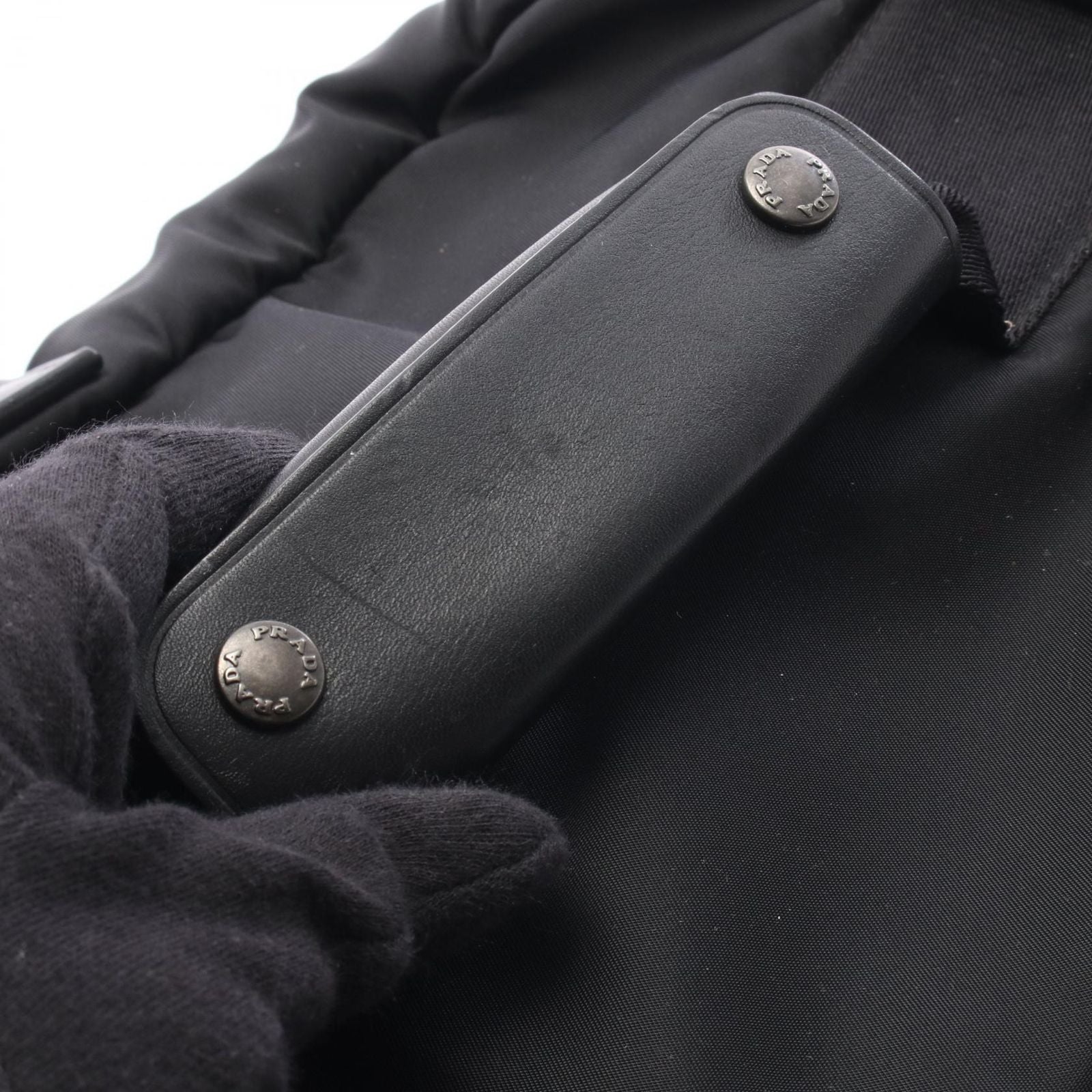 Prada Shoulder Bag Black Nylon Leather — view 6