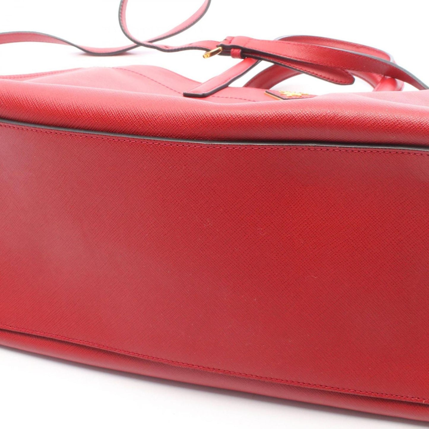 Prada Handbag Saffiano Soft 2-Way Red Leather Triangle Logo — view 8