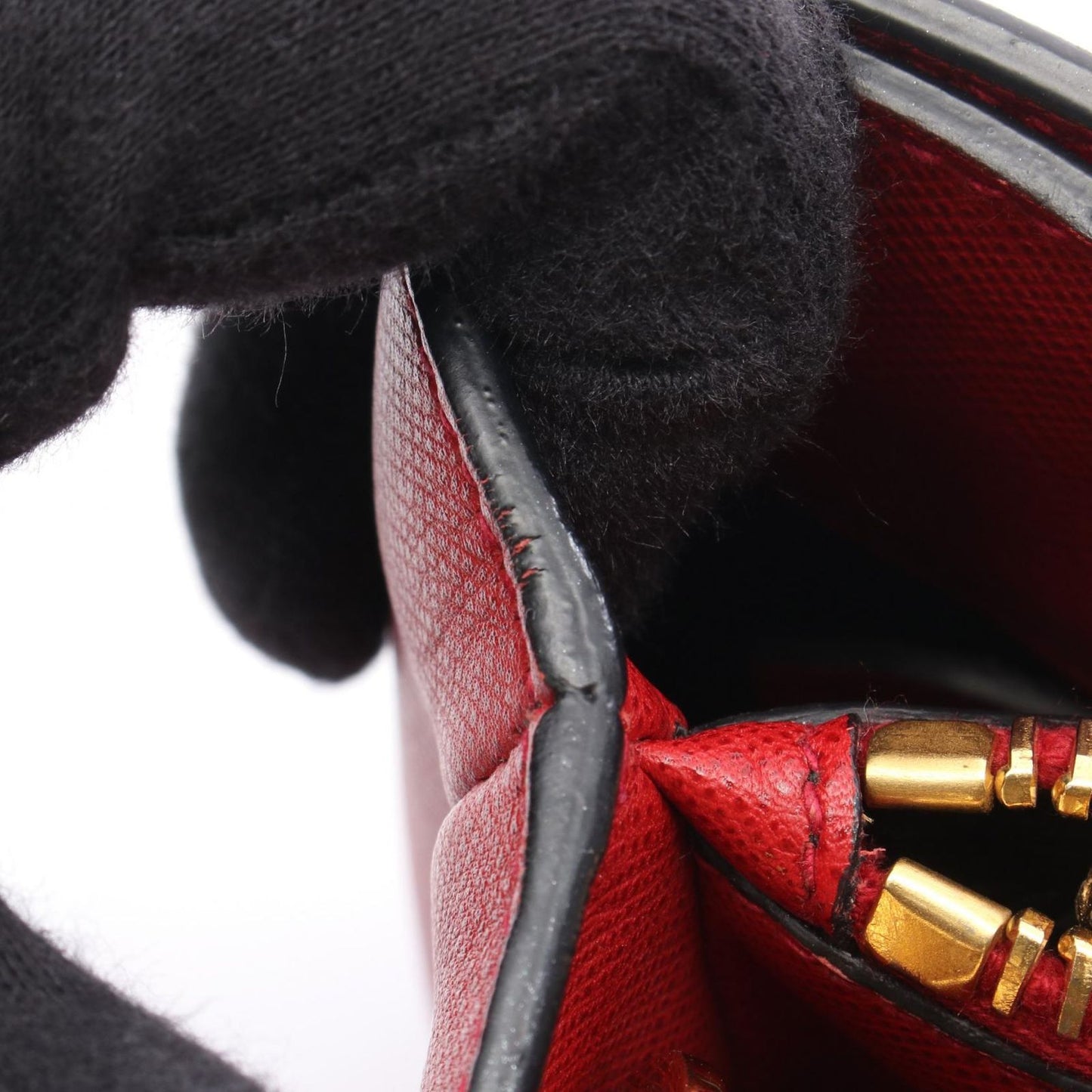 Prada Handbag Saffiano Soft 2-Way Red Leather Triangle Logo — view 5