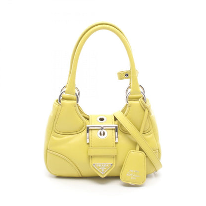 Prada Handbag Moon 2-Way Yellow Leather