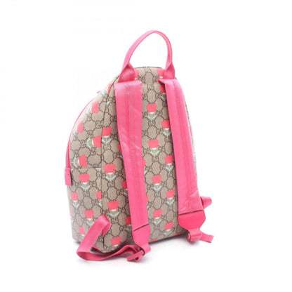 Gucci Backpack Children GG Supreme Kim Seung Yeon Flower Print Beige Magenta — view 2