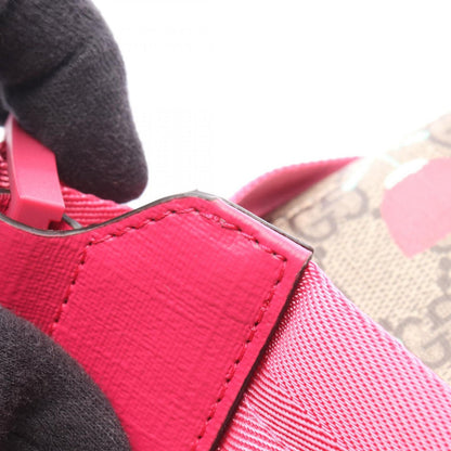 Gucci Backpack Children GG Supreme Kim Seung Yeon Flower Print Beige Magenta — view 5