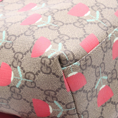 Gucci Backpack Children GG Supreme Kim Seung Yeon Flower Print Beige Magenta — view 6